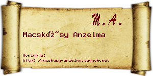 Macskásy Anzelma névjegykártya